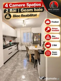 4 Camere SpaČios | 2 BÄi | Geam baie| Bloc Reabilitat | I