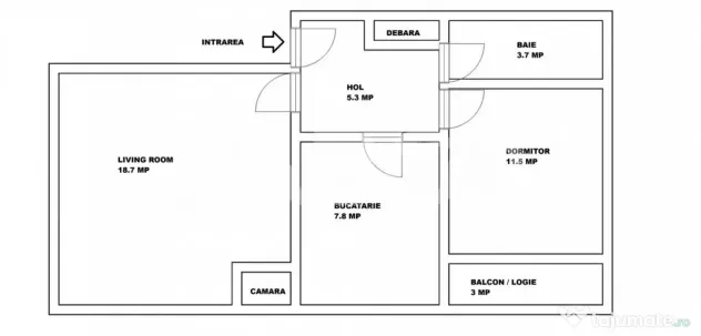 Apartament decomandat de vanzare 2 camere Strand etaj 4 acop - Sibiu (Sibiu)