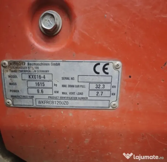 Miniexcavator utilaj Kubota Kx016-4 an 2018