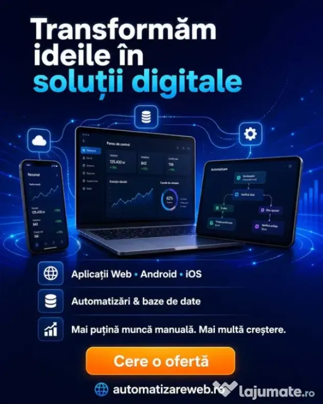 Creare site web, Programator PHP Web Developer, Aplicatii iOS, Aplicatii Android