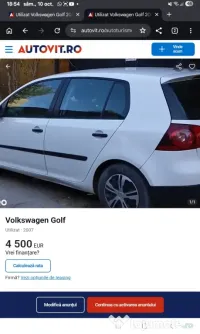 Vand autoturism Volkswagen Golf, stare buna, primul proprietar, ITP,baterie noua 