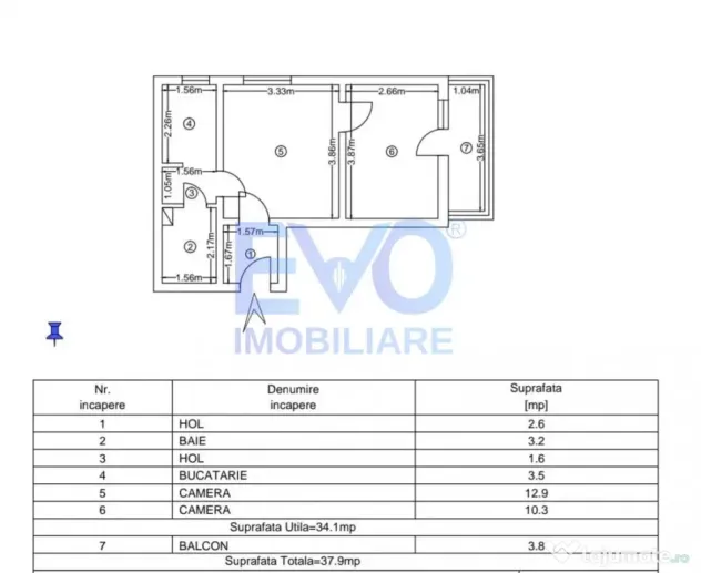 APARTAMENT DE VANZARE CU 2 CAMERE, ETAJUL 2, TATARASI - Iasi (Iasi)