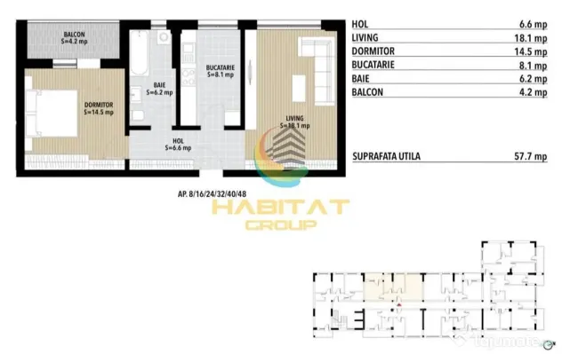Apartament Decomandat 2 Camere 57.70mp Berceni-Grand Arena - Bucuresti (Bucuresti-Ilfov)