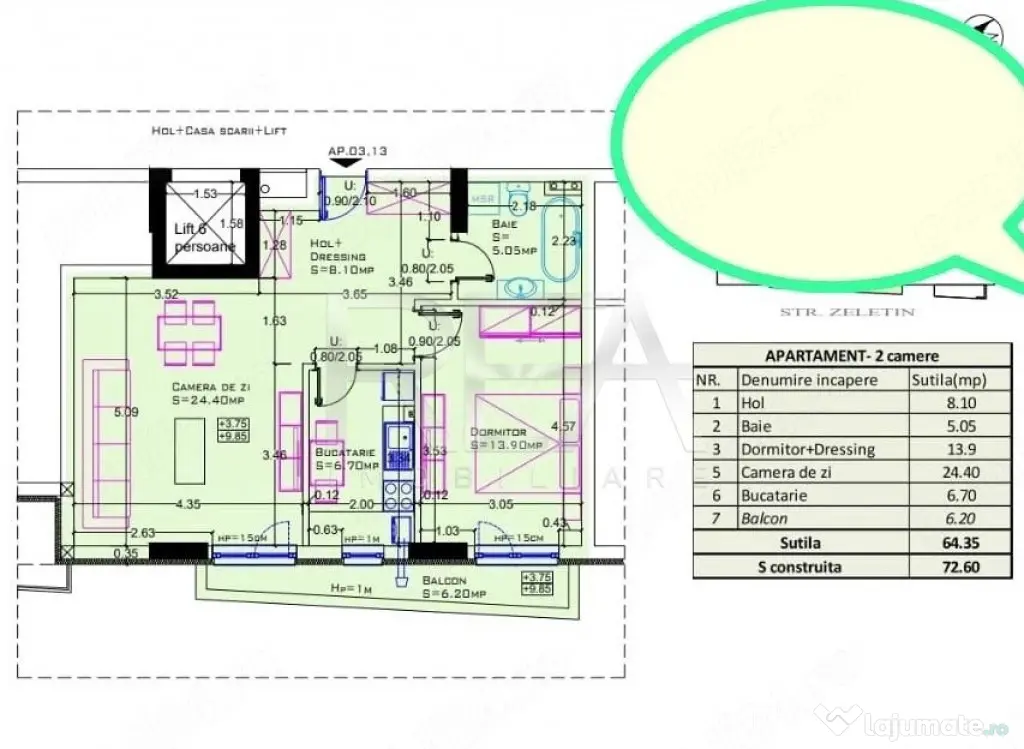 2 camere, bloc 2026, etaj 4/5, zona Aviației - Bucuresti (Bucuresti-Ilfov)