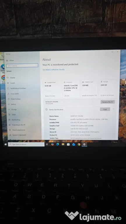 Lenovo ThinkPad X260 – i5 6200U, 8GB DDR4, SSD 256GB, baterii 5 ore