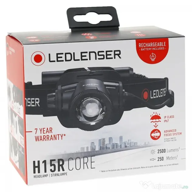 LED LENSER LANTERNA DE CAP REINCARCABILA LED LENSER H15R CORE, 2500 LMN