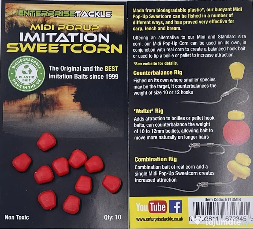 ENTERPRISE TACKLE MIDI POPUP SWEETCORN RED 10buc.