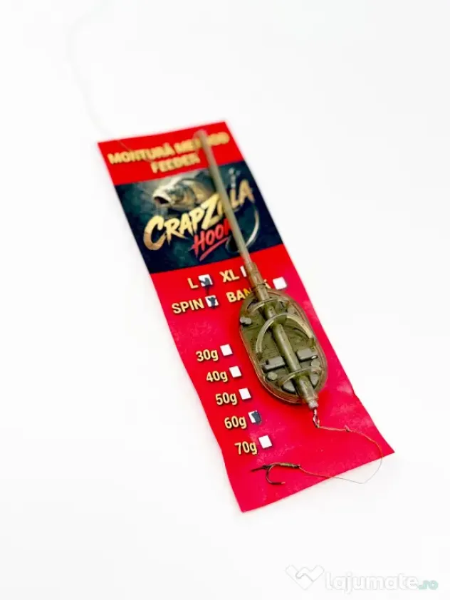 CRAPZILLA HOOK MONTURA METHOD FEEDER CMG FISHING ARC FLAT L CU TIJA 40g