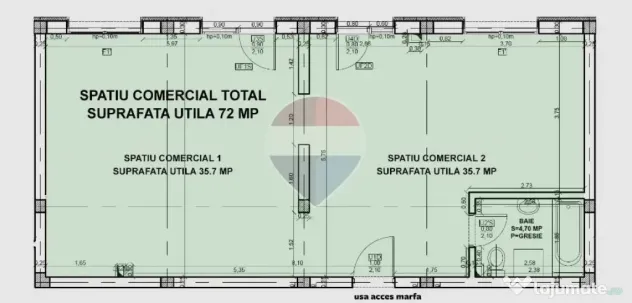 Spațiu comercial de 72mp de închiriat în zona Hipodrom 3 - Sibiu (Sibiu)
