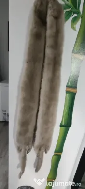 Guler de nurca culoare gri crem
