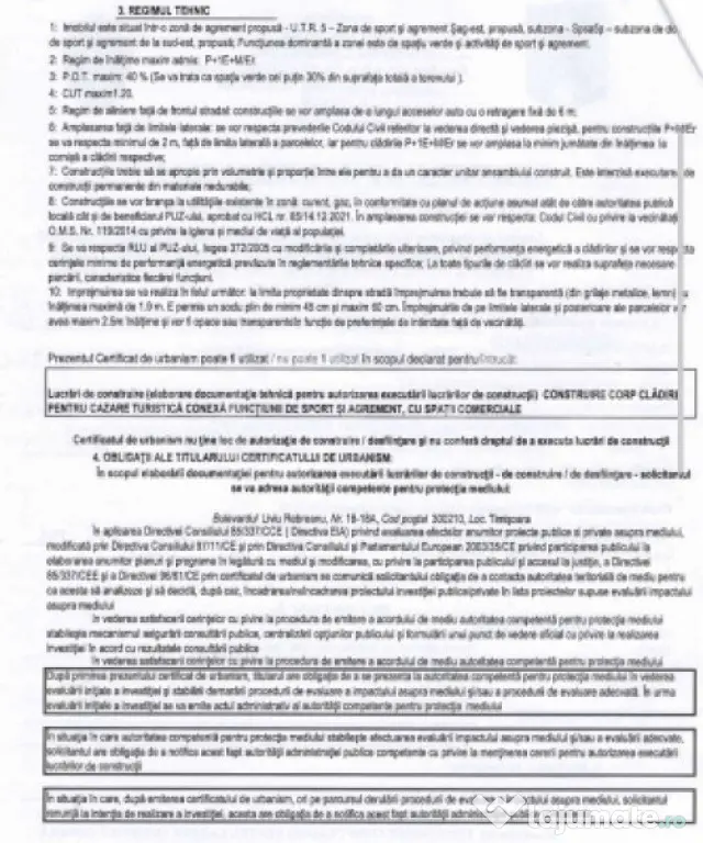 Teren intravilan, 11412 mp, cazare turistica, sport, agremen - Sag (Timis)