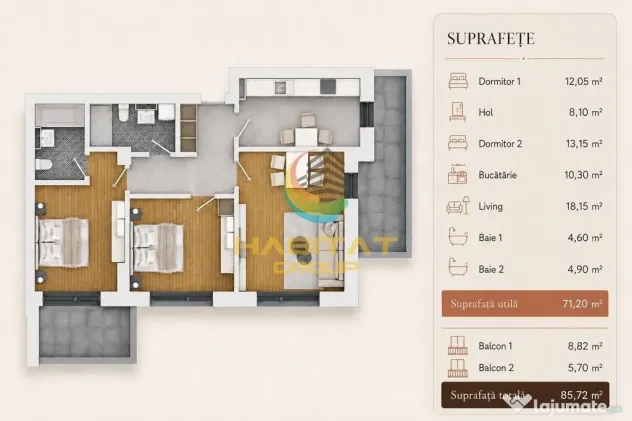 Apartament 3 camere - Parcare bonus - Bucuresti (Bucuresti-Ilfov)