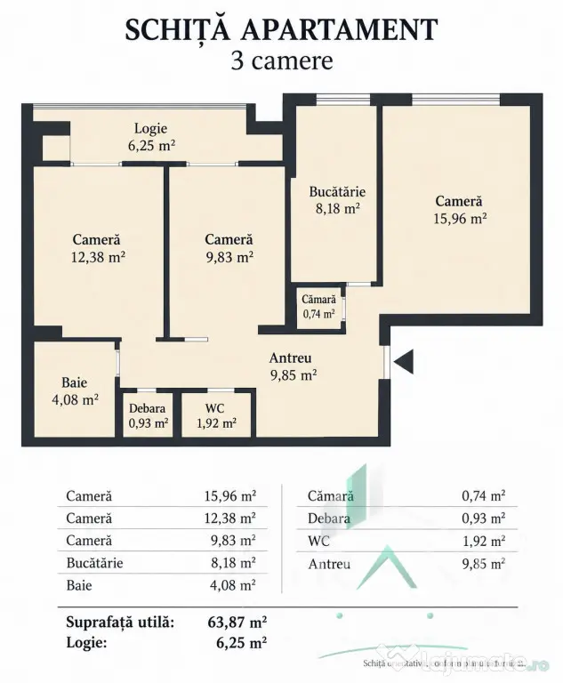 Ap 3 camere | 2 BAI | BALCON | Zona Manastur-Ion Mester - Cluj-Napoca (Cluj)