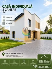 Vânzare Casa Individuală 120 mp 5 camere Popești Leordeni curte 155 mp