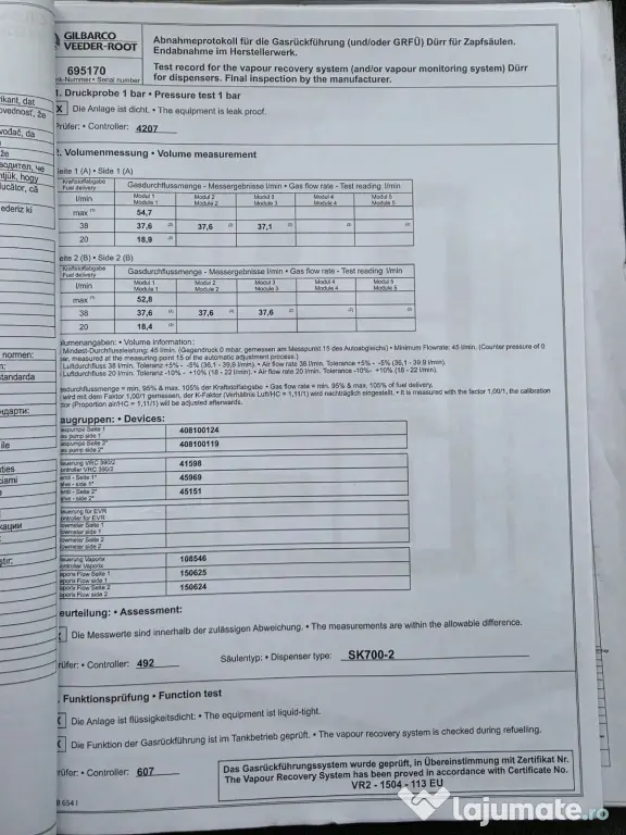 Pompa distributie carburanti pentru benzinarie