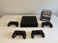 PlayStation 4 , 4 controlere, 10 jocuri, cabluri.
