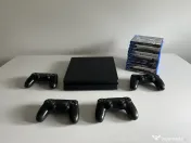 PlayStation 4 , 4 controlere, 10 jocuri, cabluri. 