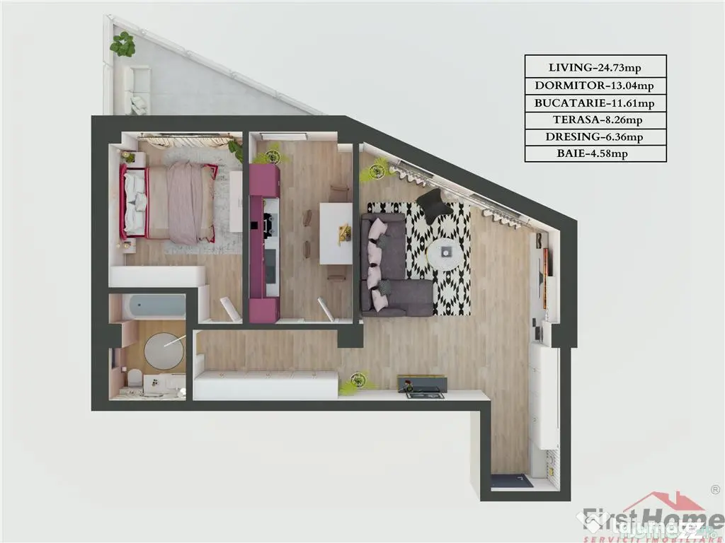 PARK LUXURY RESIDENCE, Apartament 2 camera,zona Parcul Balc