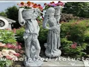 Statuete copii cu coșulețe, gri antichizat, model J3,J4. 