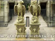 Set 2 statuete vulturi cu socluri, auriu antichizat. 