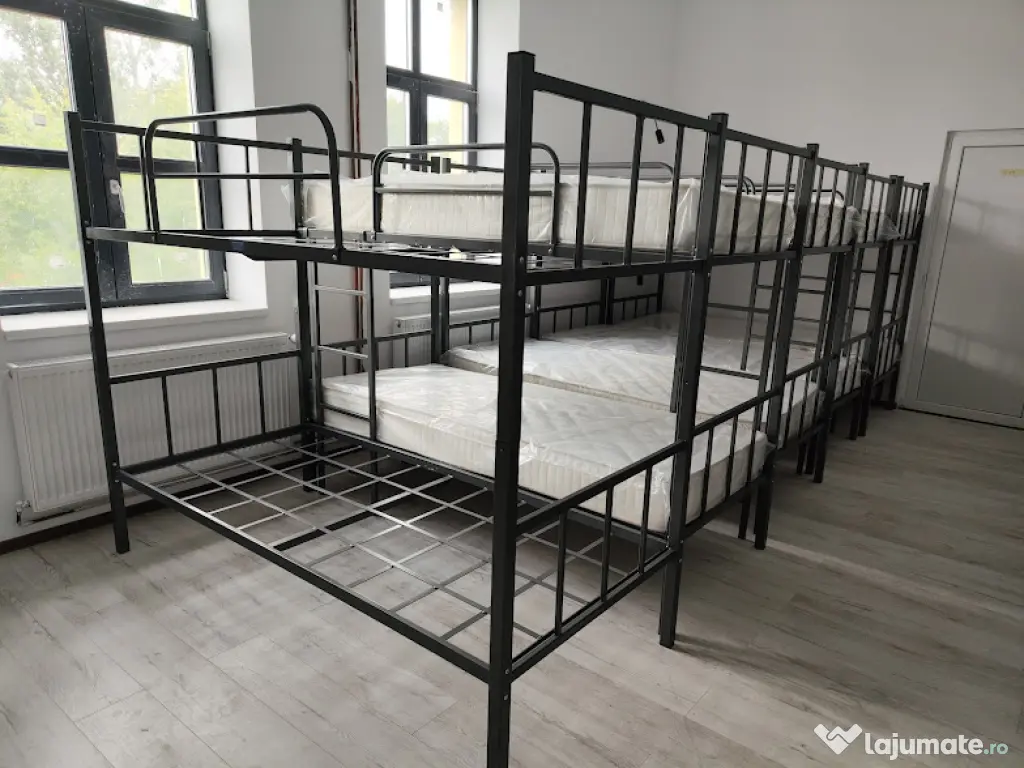 Paturi Metalice Etajate din Stoc – Ideale pentru Cazări Colective!
