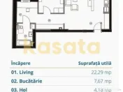 2 camere Superior | 1 Dormitor + Birou/Dressing | Premium 