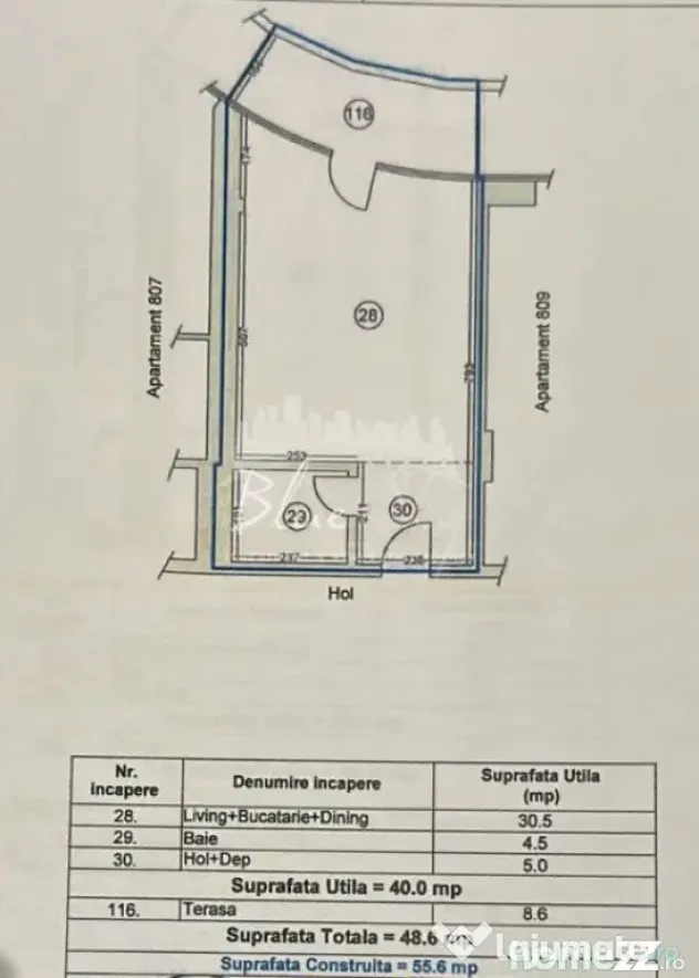Studio modern cu vedere la mare în Mamaia Nord – Bloc Whi