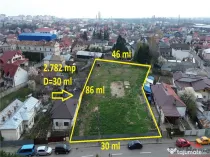 Teren Focsani-CENTRU, 2.782 mp, D=30 ml, comision 0%