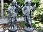 Set statuete muzicanți, gri patinat, model S69.