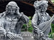 Set statuete muzicanți, gri patinat, model S69. 