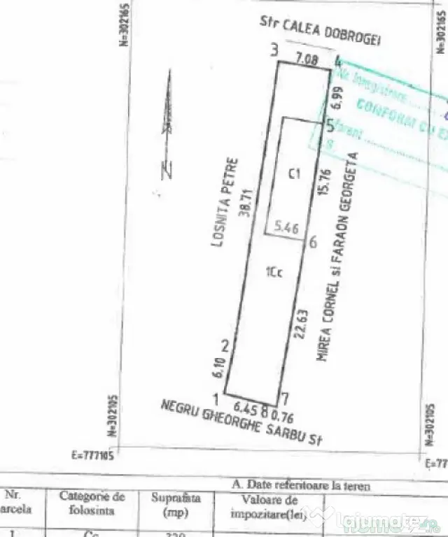 Teren cu casă demolabilă sau renovabila în Valu lui Traia