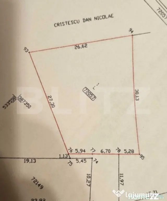 Teren de vanzare, 625 mp, zona Doicești. - Targoviste (Dambovita)