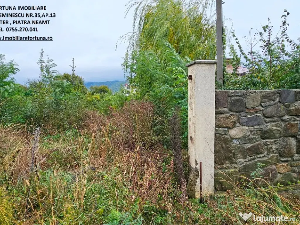 Teren 1250 mp, zona Stadion, priveliste si cadru natural superb