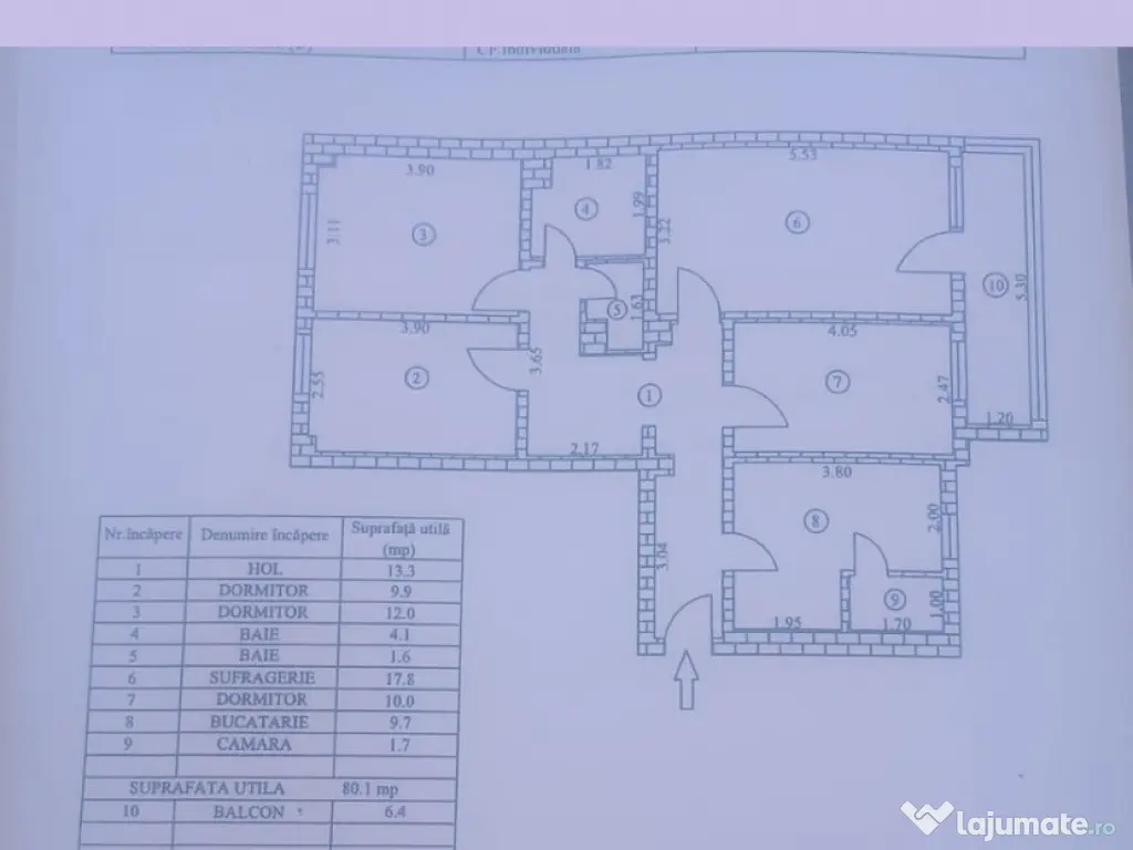 Apartament 4 camere str FRASINULUI -86,5mp