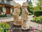 Set două statuete grădinari, galben patinat, model S90. 