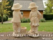 Set două statuete grădinari, galben patinat, model S90. 