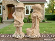 Set două statuete grădinari, galben patinat, model S90. 