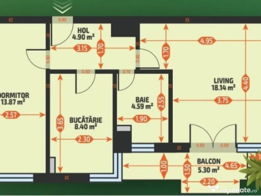 Apartament 2 camere decomandat, boxa si loc de parcare, finalizat