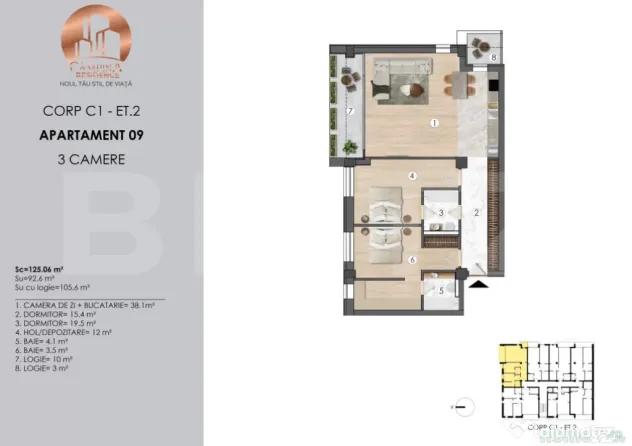 APARTAMENT 3 CAMERE ANSAMBLU REZIDENTIAL CAMPINA RESIDENCE - Campina (Prahova)