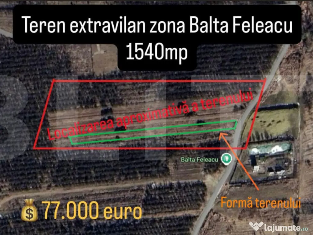 Teren extravilan, 1540 mp - zona Balta Feleacu