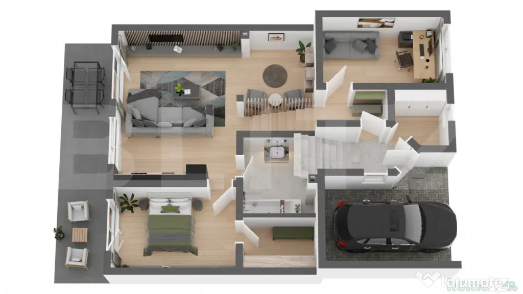 Apartament spatios 68mp, 3 camere, garaj si gradina mare 125 - Apahida (Cluj)