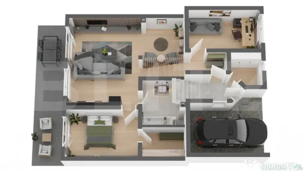 Apartament spatios 68mp, 3 camere, garaj si gradina mare 125 - Apahida (Cluj)