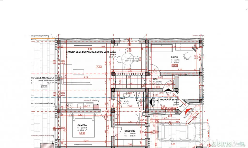 Apartament spatios 68mp, 3 camere, garaj si gradina mare 125 - Apahida (Cluj)