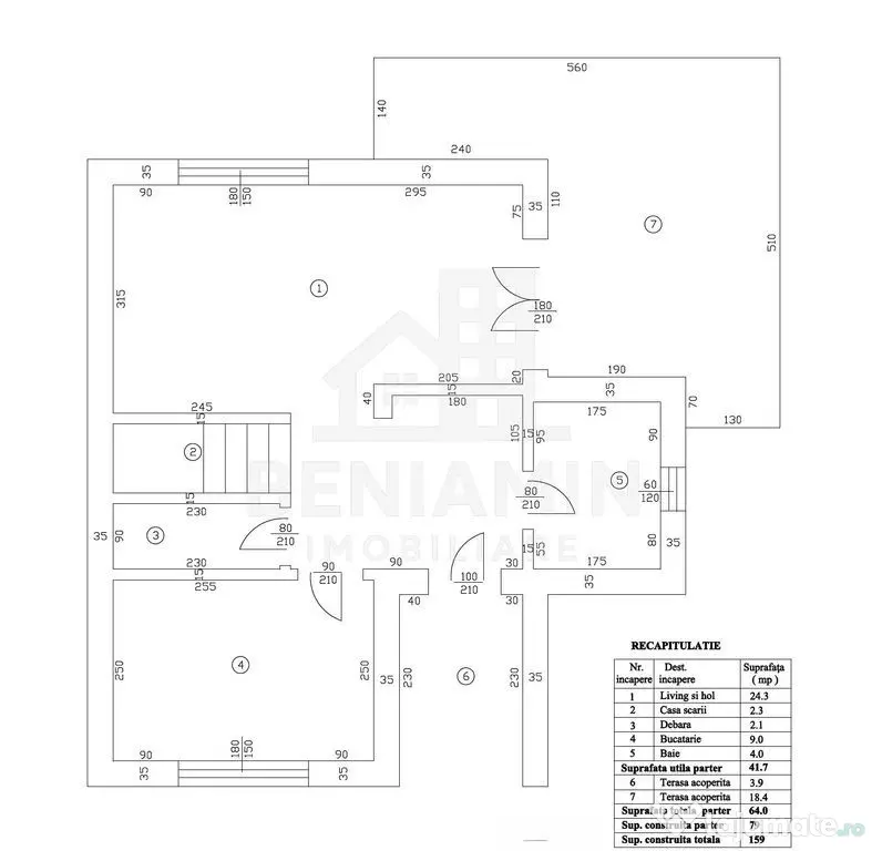 Casa P+1 Living-Bucatarie-3 Dormitoare-Toate utilitatile-...
