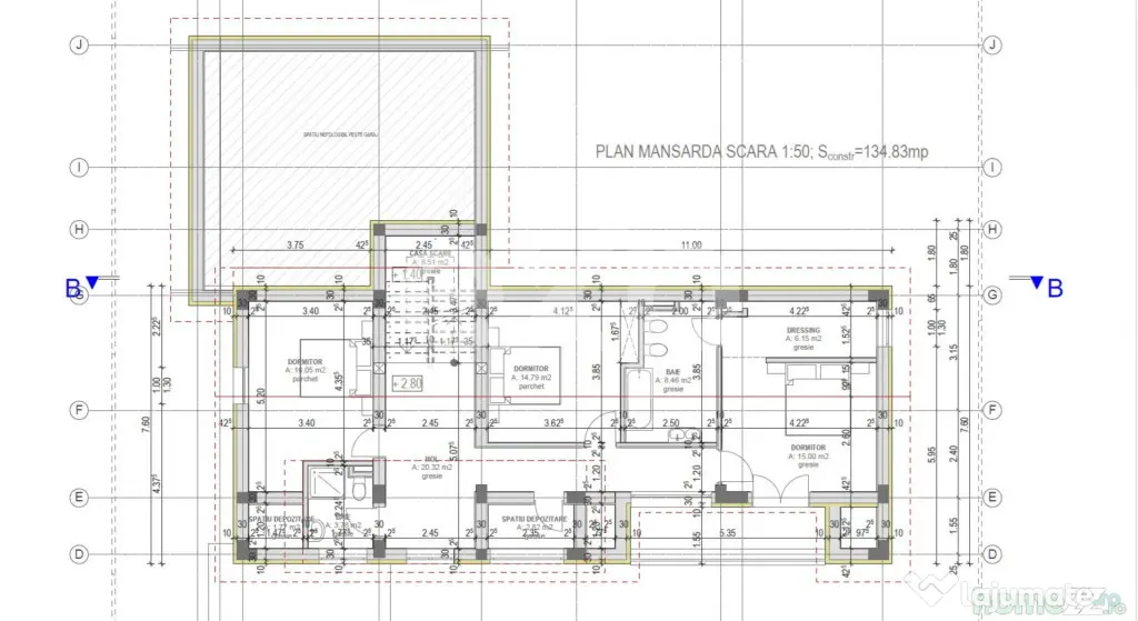Vilă D+P+M cu teren de 1.000 mp în Predeal – 505 mp