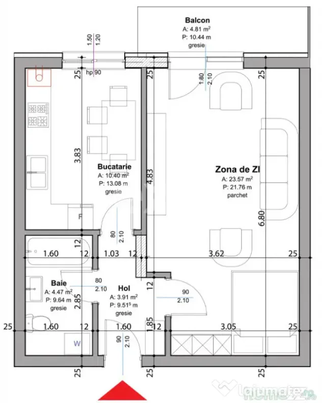 TVA inclus | Garsoniera decomandata in Pitesti | Zona Stadio