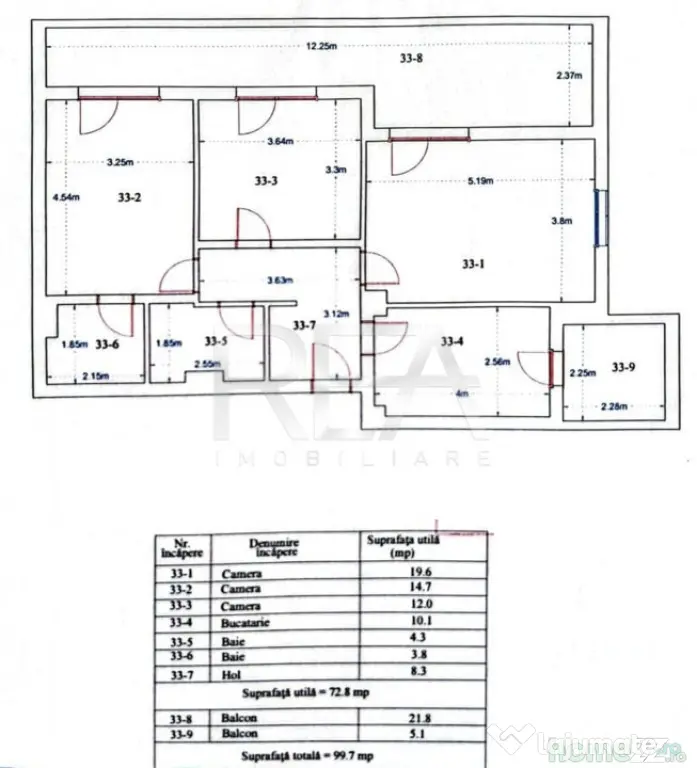 3 camere Titan decomandat, centrală, an 2022, 100 mp