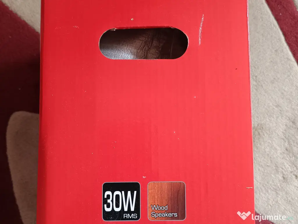 Boxe 2.0 Stereo GENIUS SP-HF1201A, putere 2x30W RMS, 2 căi, lemn - NOU / SIGILAT