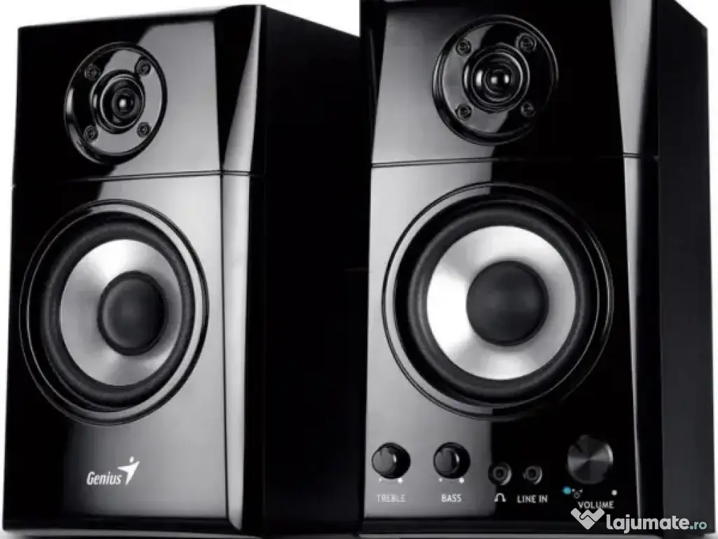 Boxe 2.0 Stereo GENIUS SP-HF1201A, putere 2x30W RMS, 2 căi, lemn - NOU / SIGILAT
