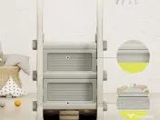 Ansamblu de joaca cu leagan, tobogan, piscina cu bile, cos baschet Gri 